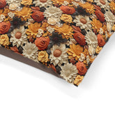 Floral Pet Bed, Fall Flowers Pattern, Cozy Fleece Cat & Dog Comfy Bed Printify