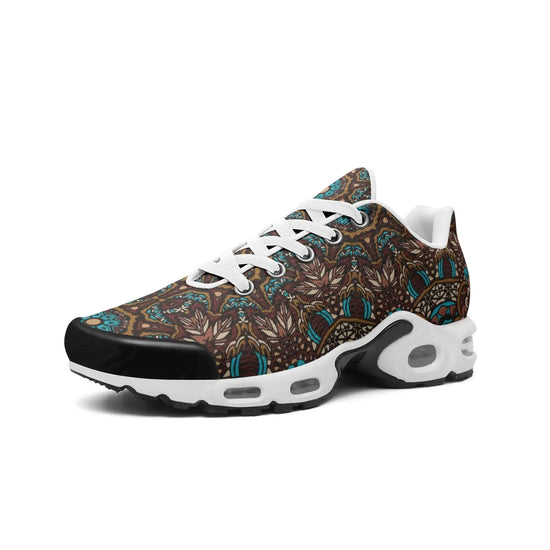 Unisex Mesh Tech Eco-Flex Sneakers- Brown Blue Floral Pattern Printy6