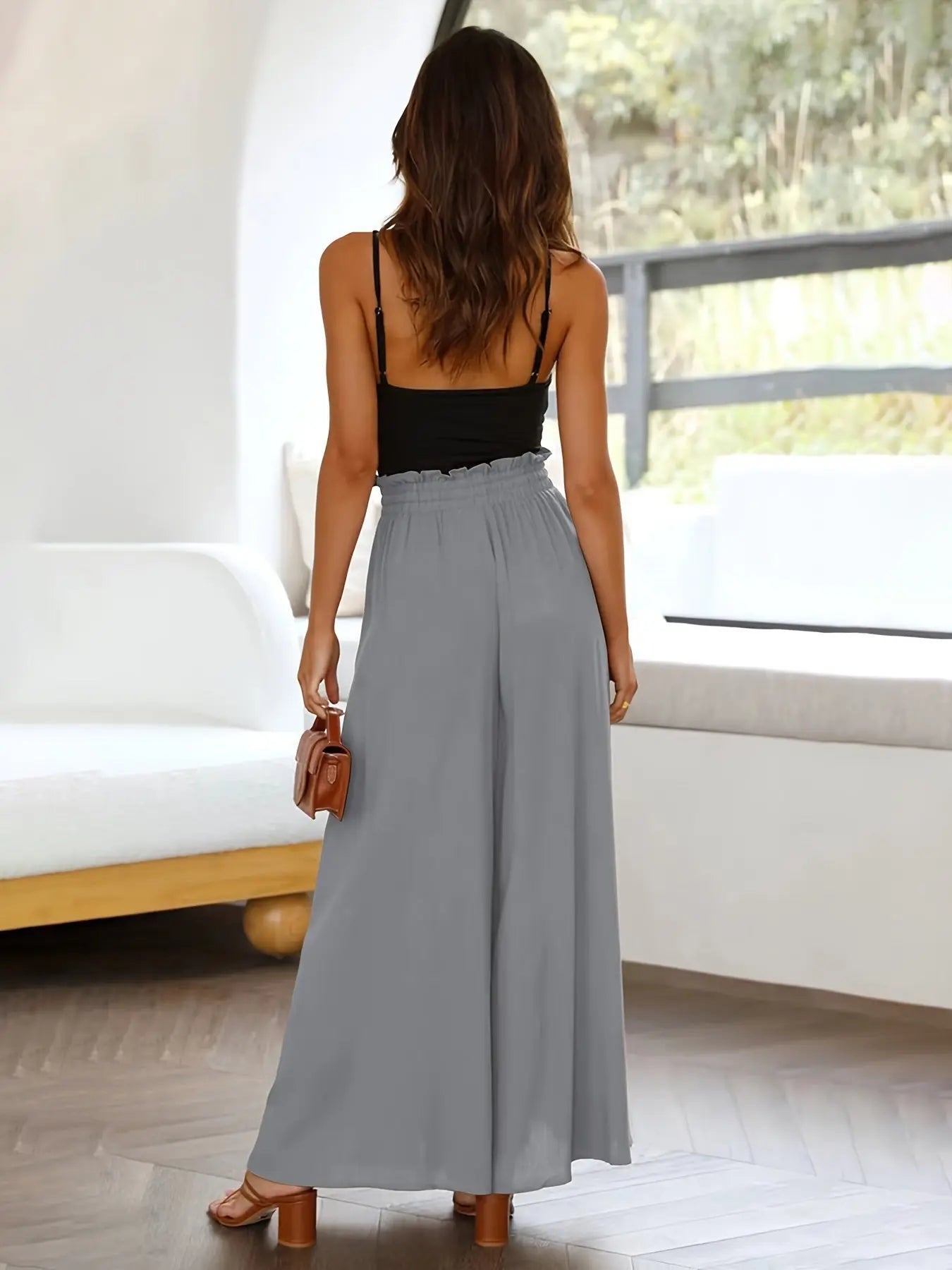 Ladies Plus Size Casual Pants Elastic Waist Wide-leg Pants The Aurora Touch
