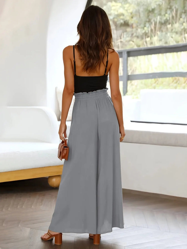 Ladies Plus Size Casual Pants Elastic Waist Wide-leg Pants The Aurora Touch
