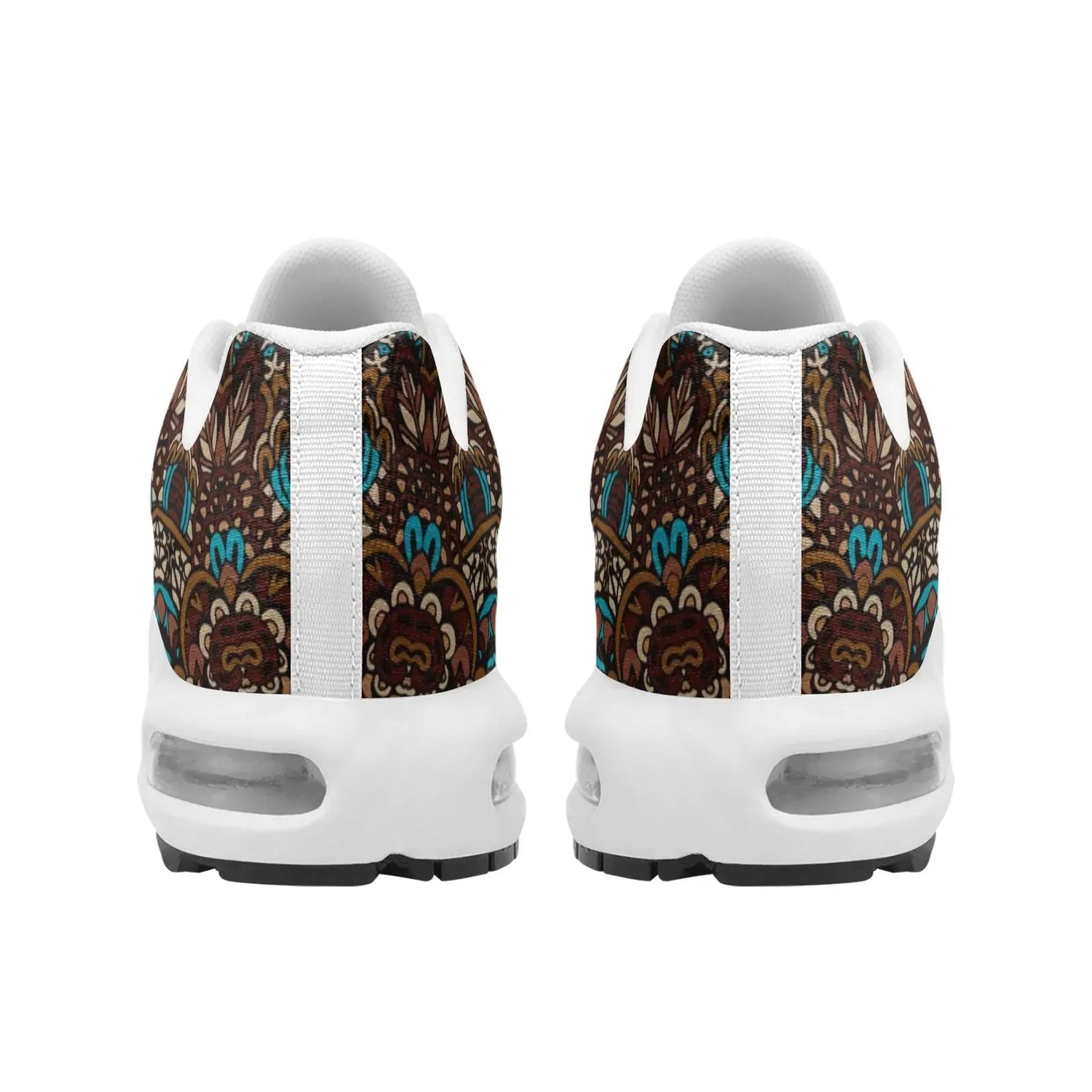 Unisex Mesh Tech Eco-Flex Sneakers- Brown Blue Floral Pattern Printy6