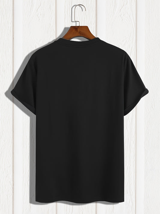 Men's T-shirt, Sunglasses Bear Print Short Sleeved Round Neck T-shirt, Summer Casual Outdoor Comfortable Clothing