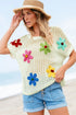 White Crochet Flower Hollow-out Sweater Shirt The Aurora Touch
