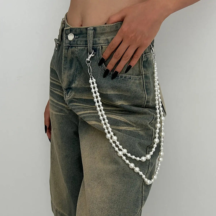 Punk Cross Stitching Pants Zipper Ornament CJ