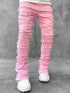 Men Trousers Individual Patched Pants Long Tight Fit Stacked Jeans For Mens Clothing The Aurora Touch
