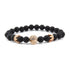 Design Volcanic Rock Beaded Crown Zircon Bracelet The Aurora Touch