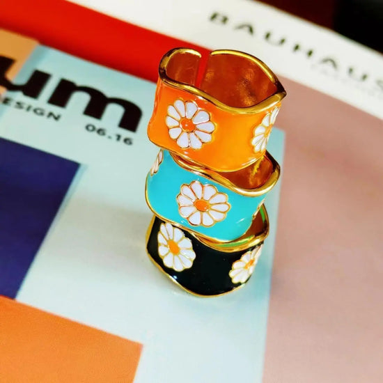 Mona Garden Drip Designer Fashion Open Ring CJ