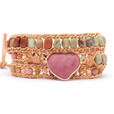 Hand-woven Stone 3-layer Leather Chain CJ