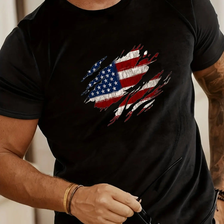 Fashionable American Flag Print Men&