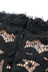 Sexy Black Off-Shoulder Long Sleeve Lace Dress- Special Occassion Wear Trendsi