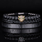 Leopard Head Set Mesh Pineapple Pearl Roman Bracelet The Aurora Touch