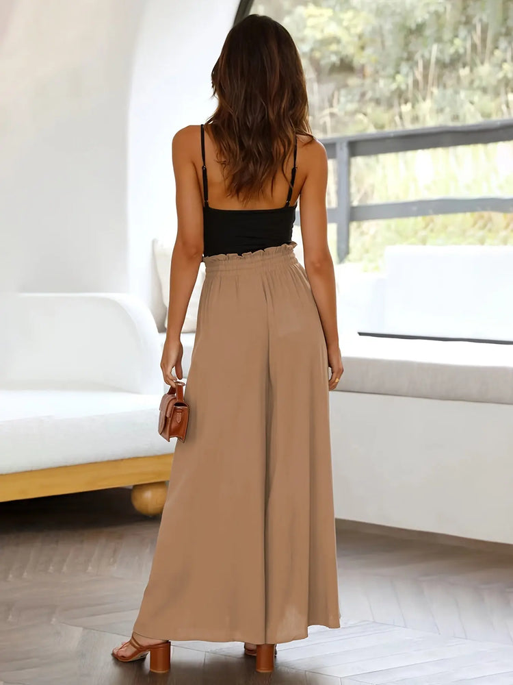 Ladies Plus Size Casual Pants Elastic Waist Wide-leg Pants The Aurora Touch