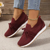 New Lace Up Mesh Flats For Women Breathable Casual Walking Shoes CJ