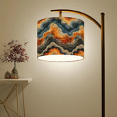 Earth Tone Marble Arc Floor Lamp - Modern Swirl Design Handcrafted Lighting | Made in USA | Living Room, Office, or Bedroom Statement Piece The Aurora Touch