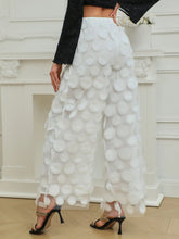 Fashionable Temperament Round Piece Design Tassel Hollowing High Waist Straight Ladies Pants The Aurora Touch