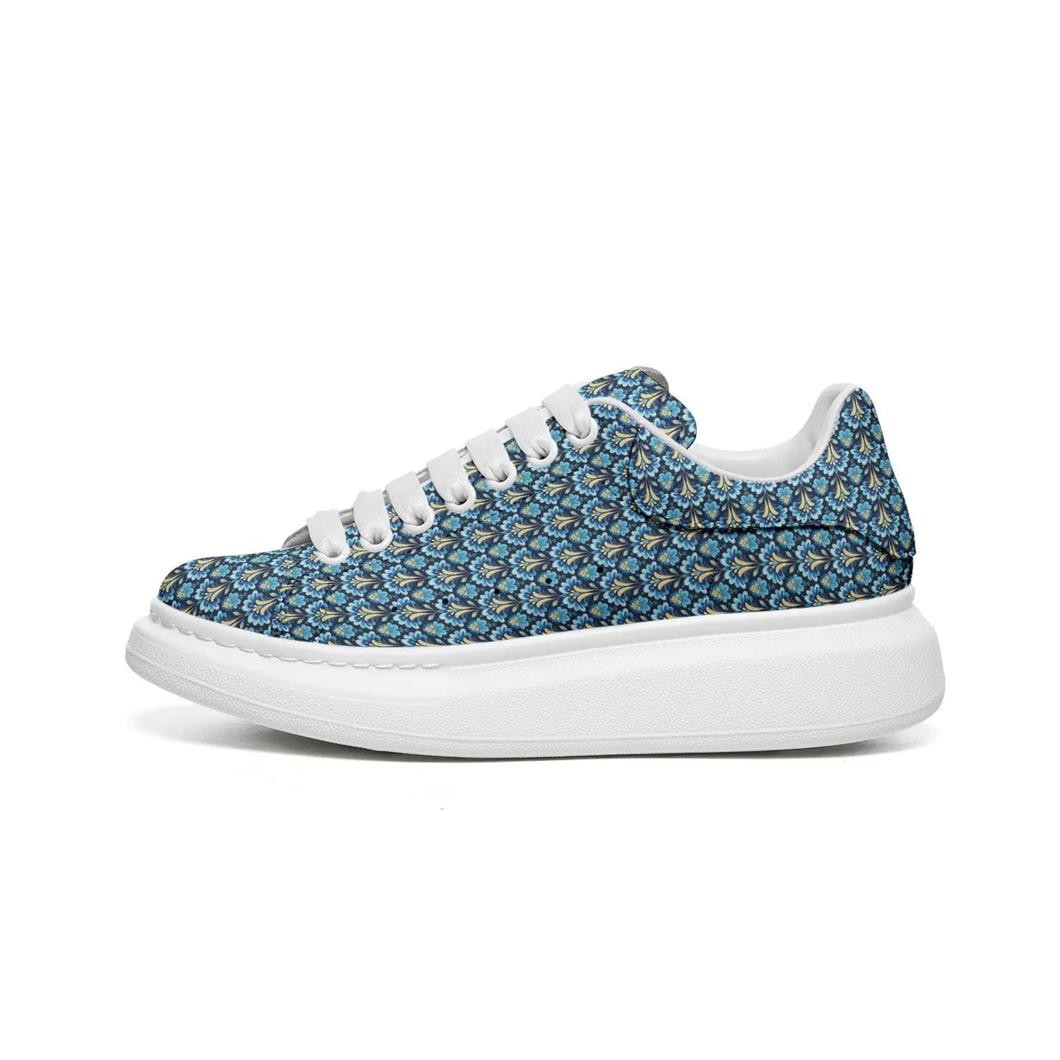 Unisex Non Slip Lace Up Faux Leather Designer Sneakers Printy6