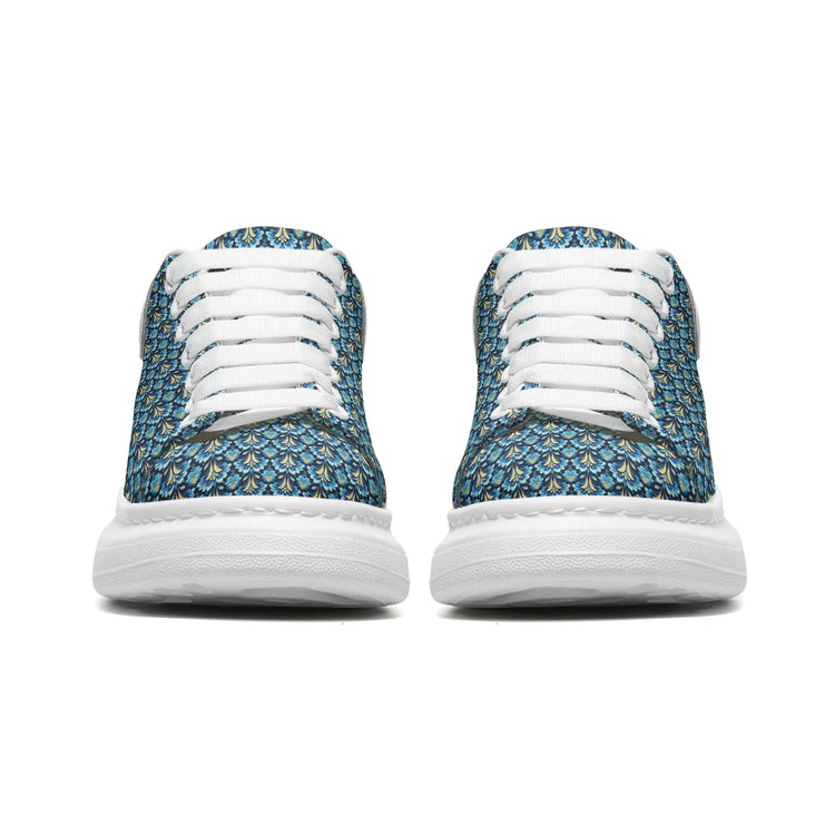 Unisex Non Slip Lace Up Faux Leather Designer Sneakers Printy6