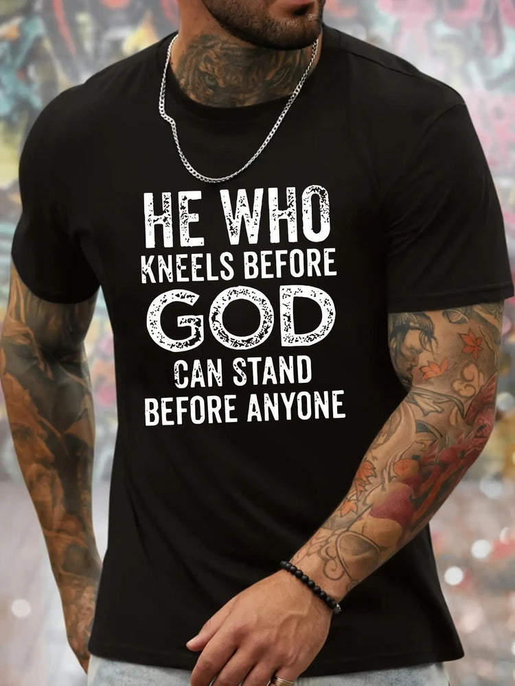 Wear This God Pattern Short Sleeved T-shirt, Comfortable And Elastic, Summer Fashionable And Casual Daily Clothing CJ