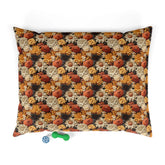 Floral Pet Bed, Fall Flowers Pattern, Cozy Fleece Cat & Dog Comfy Bed Printify