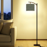 Damask Geometrical Prnt Pattern Design Arc Floor Lamp (Made in USA) The Aurora Touch