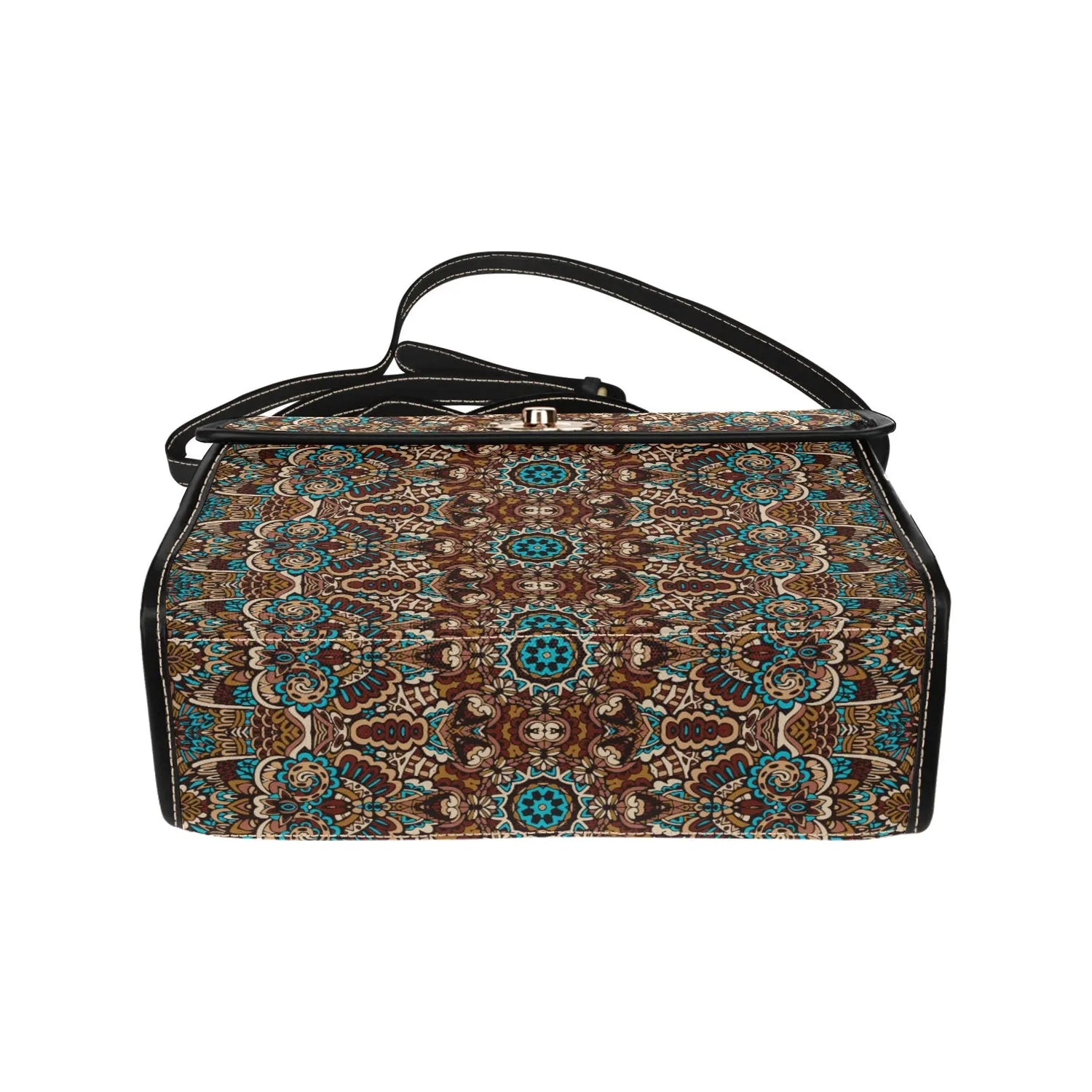 Designer Fashion Print Pattern Multi-purpose Versatile Purse Lock bag (black shoulder strap, black edging) Inkedjoy
