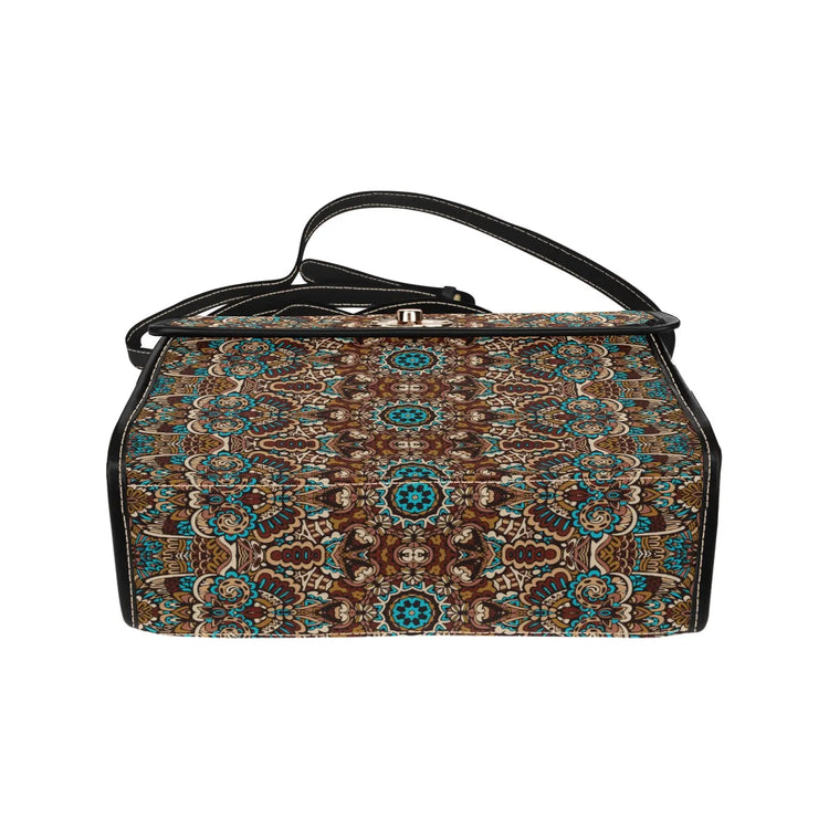 Designer Fashion Print Pattern Multi-purpose Versatile Purse Lock bag (black shoulder strap, black edging) Inkedjoy