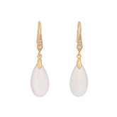 Simple White Jade Water Drop Earrings CJ