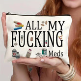 Canvas Zipper Polyester Funny Print Cosmetics Bag- Travel Pouch CJ