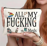 Canvas Zipper Polyester Funny Print Cosmetics Bag- Travel Pouch CJ