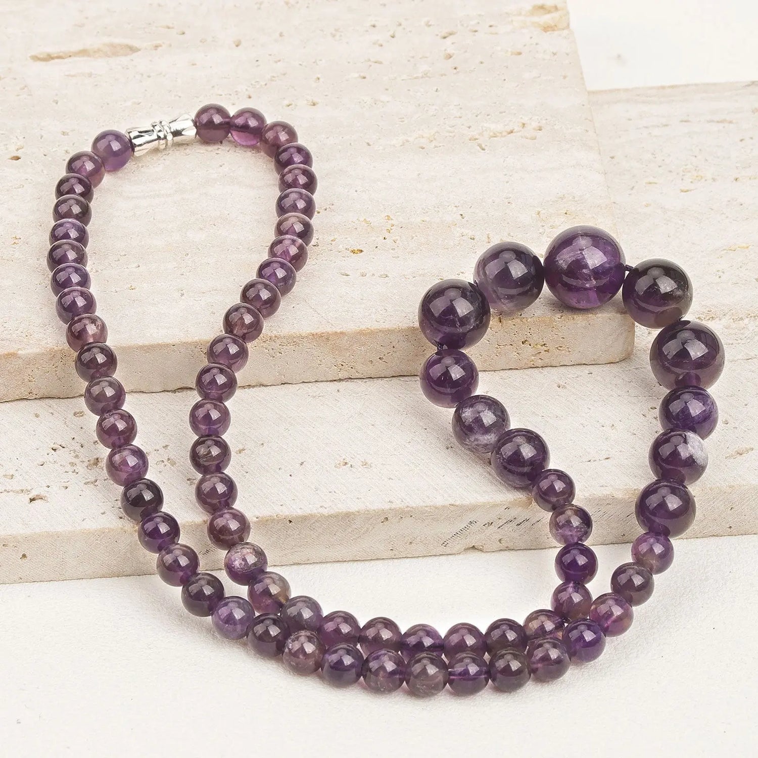 Boho Natural Stone Knotted Crystal Necklace CJ