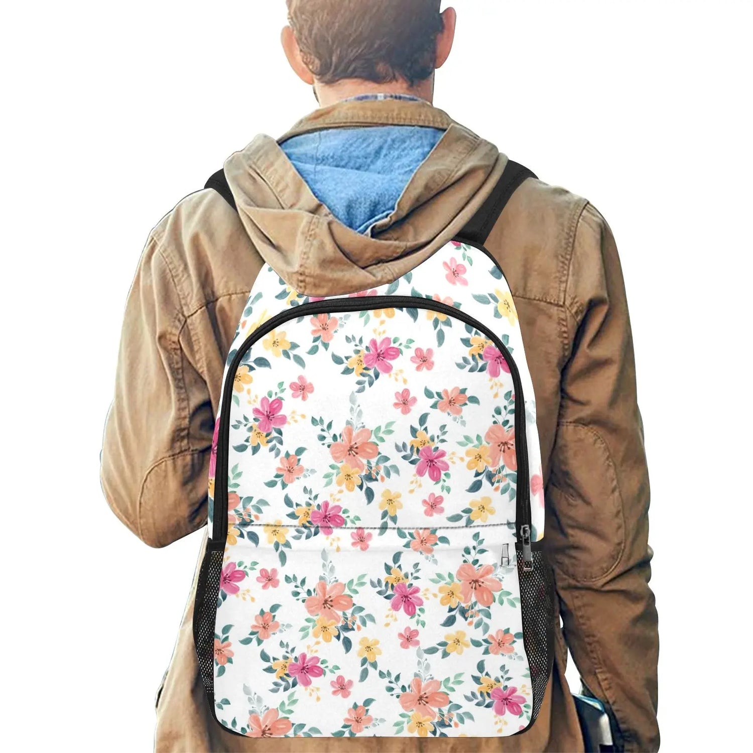 Spring Floral Pattern Fabric Backpack - The Aurora Touch