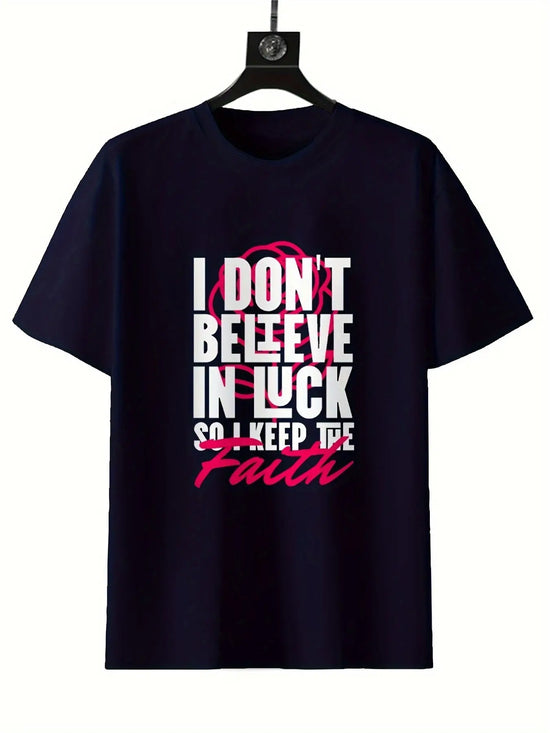 Keep The Faith Printed Unisex Round Neck T-shirt Casual Short Sleeved Top The Aurora Touch