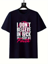 Keep The Faith Printed Unisex Round Neck T-shirt Casual Short Sleeved Top The Aurora Touch