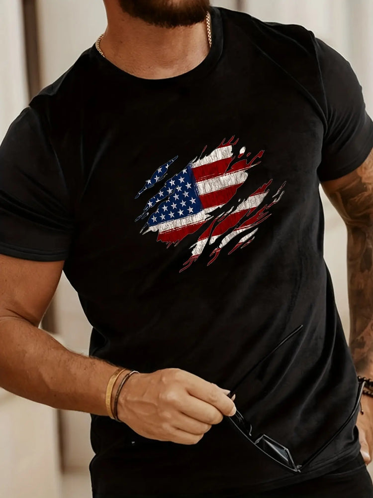 Fashionable American Flag Print Men&