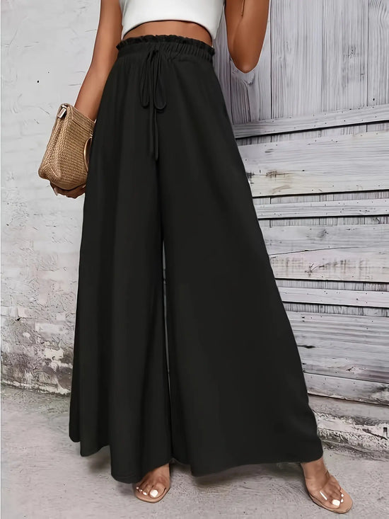 Ladies Plus Size Casual Pants Elastic Waist Wide-leg Pants The Aurora Touch