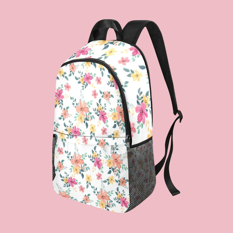Spring Floral Pattern Fabric Backpack - The Aurora Touch