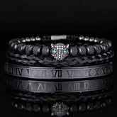 Leopard Head Set Mesh Pineapple Pearl Roman Bracelet The Aurora Touch