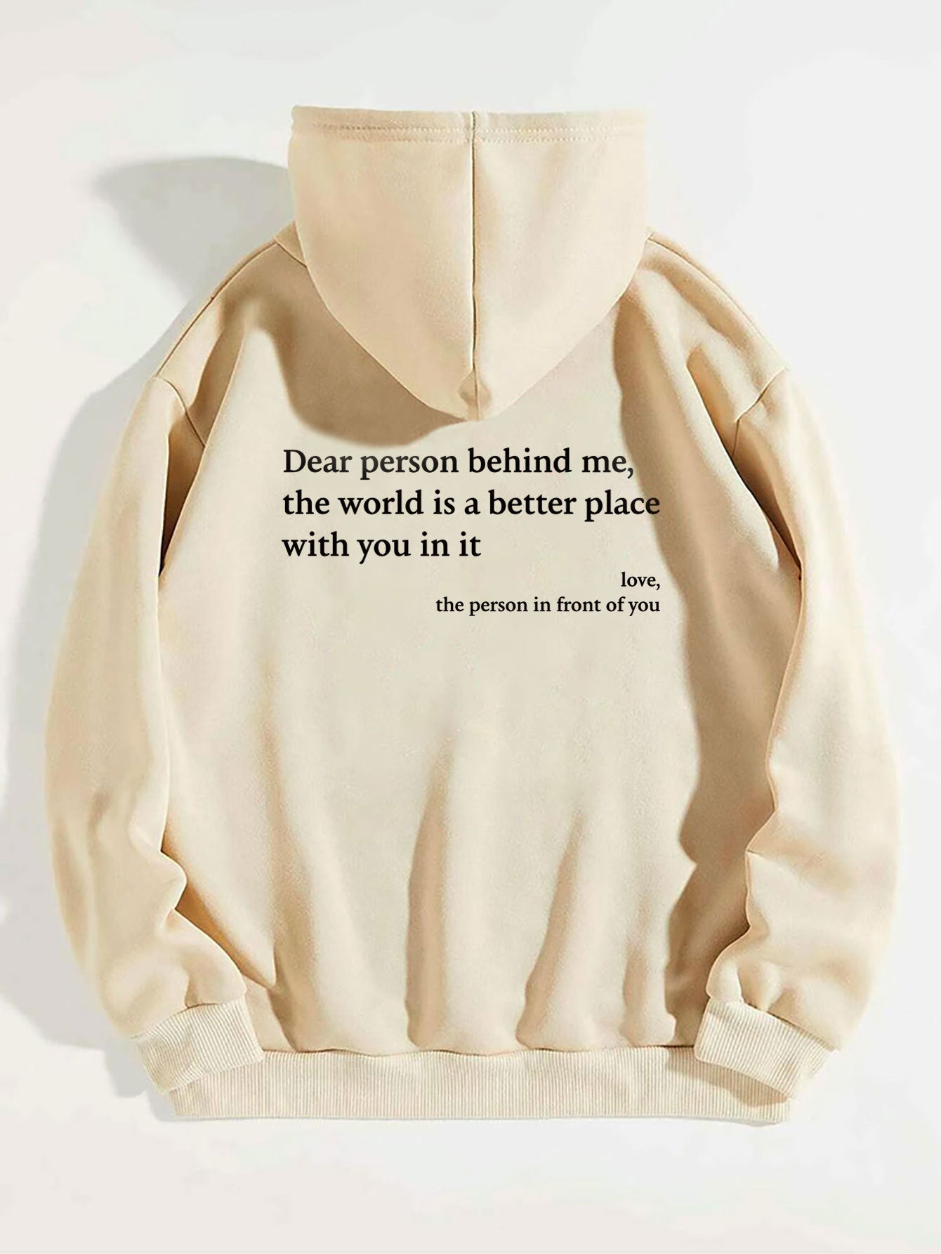 Women's Plush Letter Printed Kangaroo Pocket Drawstring Printed Hoodie