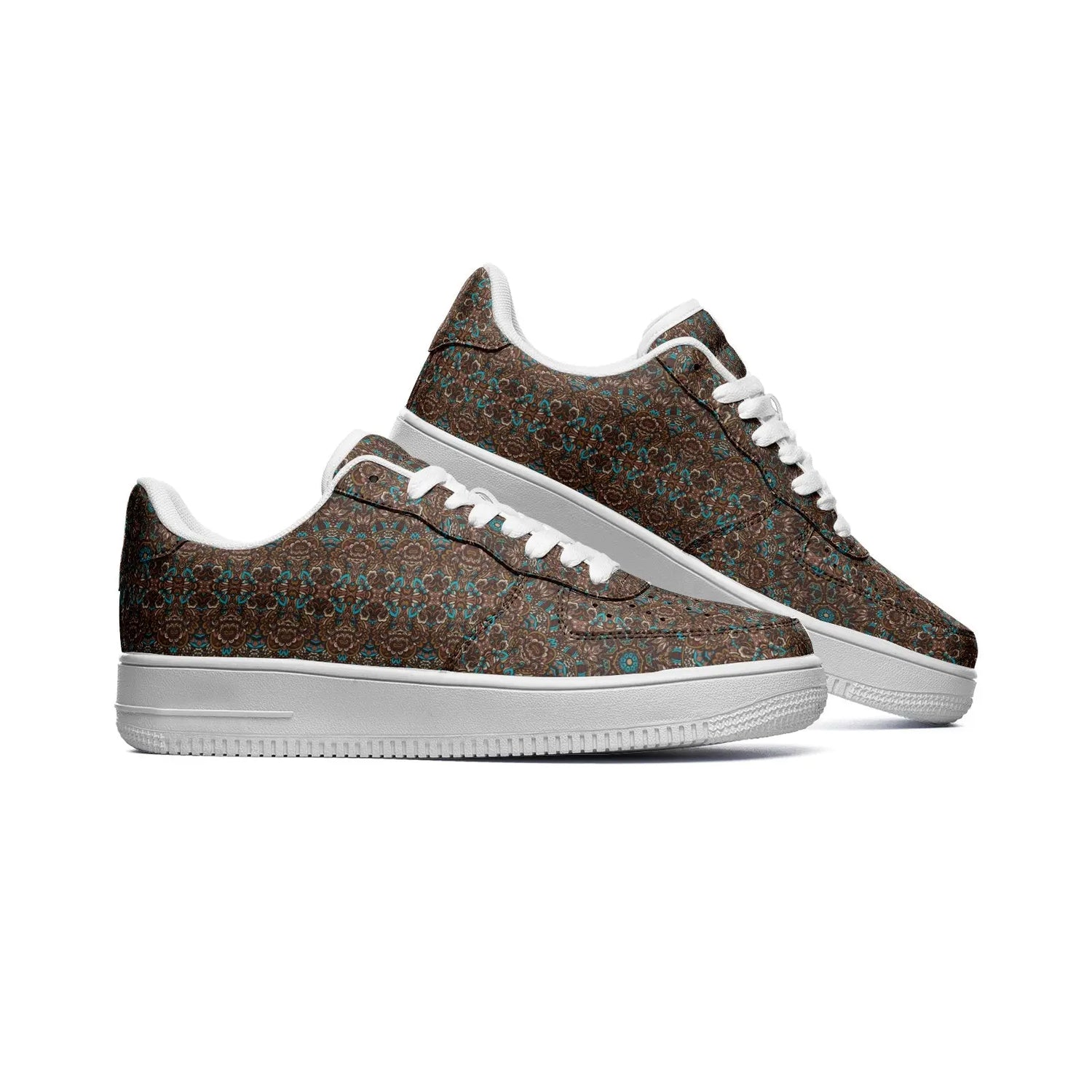 Unisex Low Top Ethnic Pattern Design Trendy Leather Sneakers Printy6