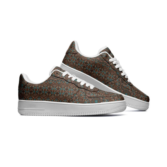 Unisex Low Top Ethnic Pattern Design Trendy Leather Sneakers Printy6