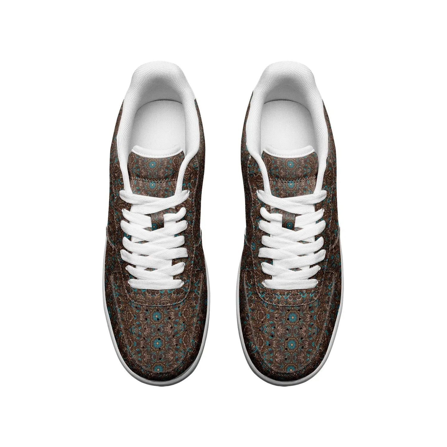 Unisex Low Top Ethnic Pattern Design Trendy Leather Sneakers Printy6