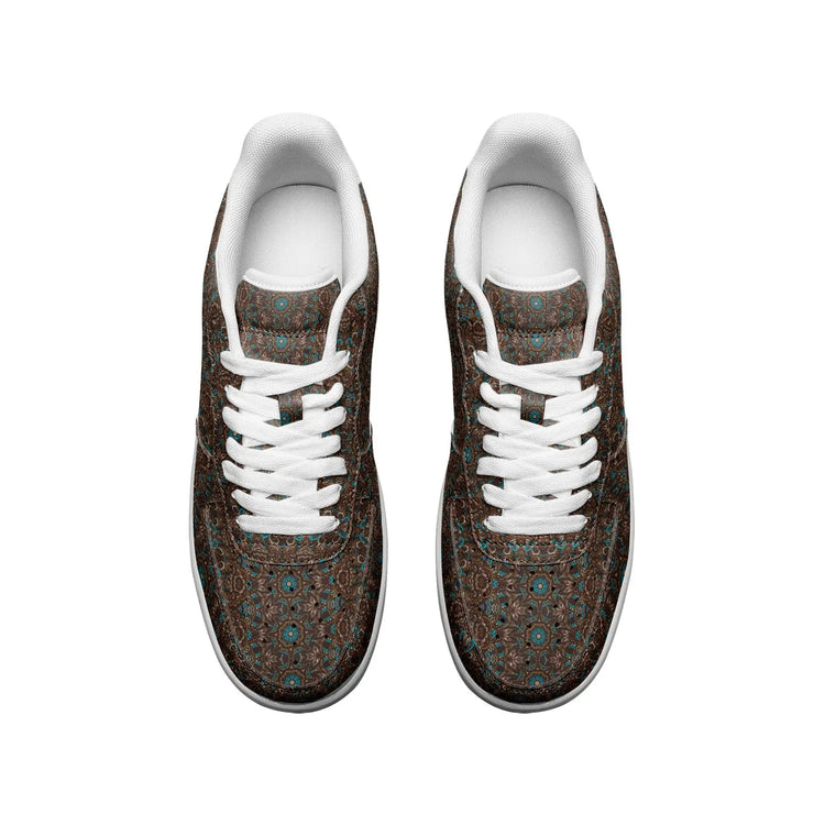 Unisex Low Top Ethnic Pattern Design Trendy Leather Sneakers Printy6