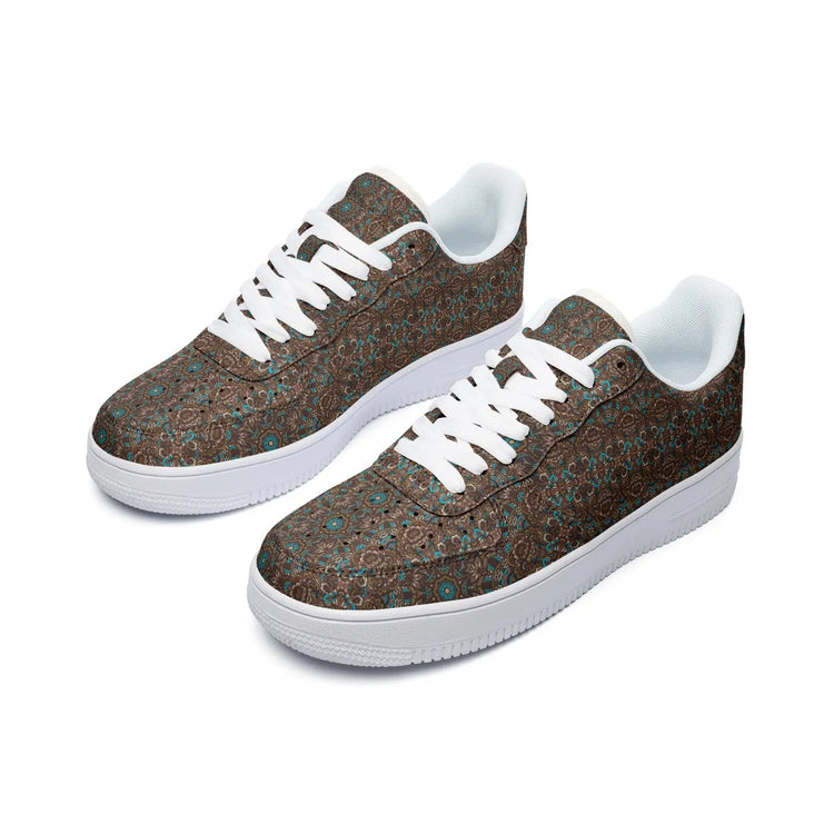 Unisex Low Top Ethnic Pattern Design Trendy Leather Sneakers Printy6
