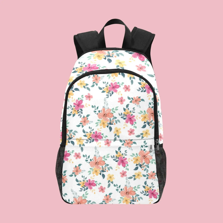 Spring Floral Pattern Fabric Backpack - The Aurora Touch