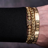 Leopard Head Set Mesh Pineapple Pearl Roman Bracelet The Aurora Touch