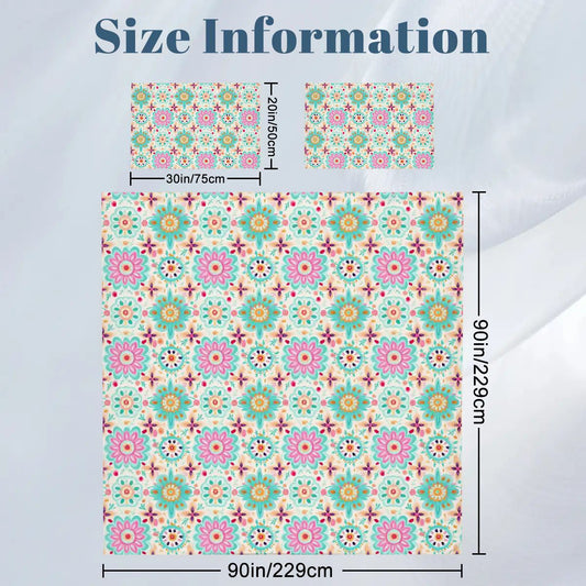 Vibrant Geometric Print Design Queen Duvet Cover Set