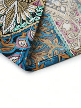 Women Print Maxi Dress High Waisted Cross Halter Neck With Tie Detail,Flowing Vacation Gown In Teal, Blue-Green & Brown Paisley   Pattern, Machine Washable, Summer Fashion Decorative Tie Detail The Aurora Touch