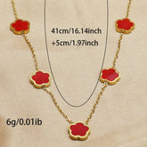 Lxalry 18K Gold Plated Five Leaf Clover Necklace | Modern Minimalist Jewelry The Aurora Touch