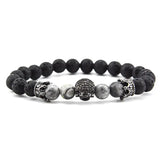 Design Volcanic Rock Beaded Crown Zircon Bracelet The Aurora Touch
