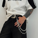 Punk Cross Stitching Pants Zipper Ornament CJ